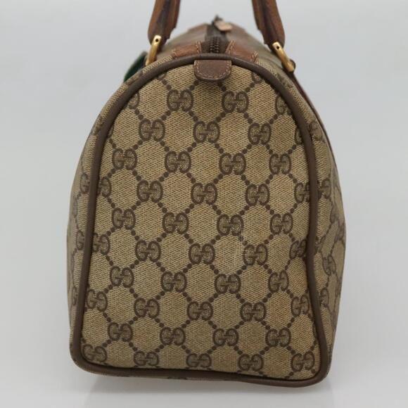 GUCCI GG Supreme Web Sherry Line Boston Bag Pvc Beige Gold - Picture 5 of 16